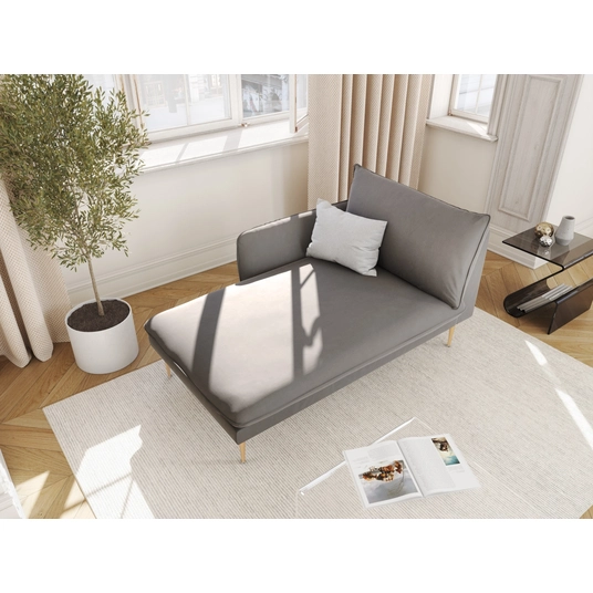 Velvet Chaise Longue Left, "Vienna", 1 Seat, 170x110x95 Made in Europe