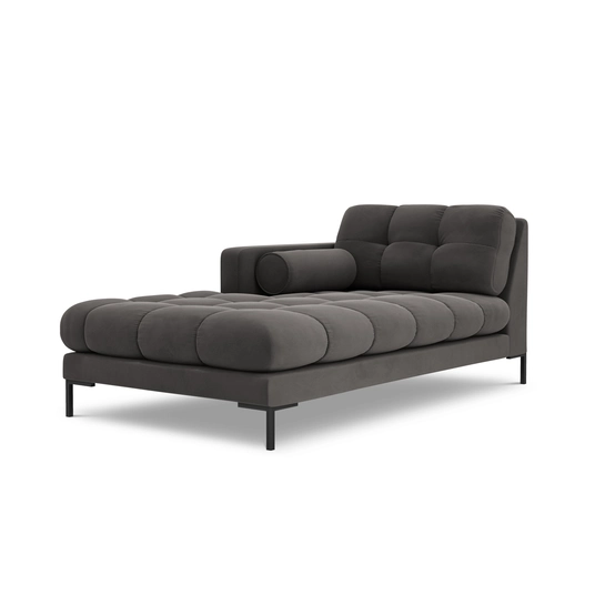 Velvet Chaise Longue Left, "Bali", 1 Seat, 185x102x75 Made in Europe