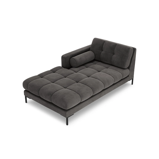 Velvet Chaise Longue Left, "Bali", 1 Seat, 185x102x75 Made in Europe