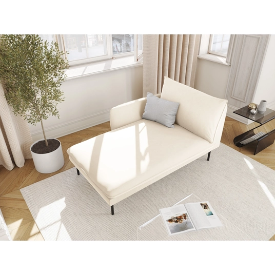 Velvet Chaise Longue Left, "Vienna", 1 Seat, 170x110x95 Made in Europe