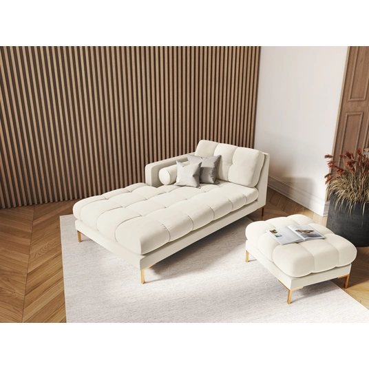 Velvet Chaise Longue Left, "Bali", 1 Seat, 185x102x75 Made in Europe