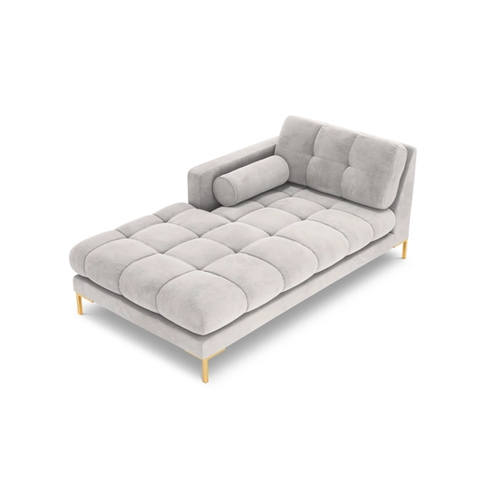 Velvet Chaise Longue Left, "Bali", 1 Seat, 185x102x75 Made in Europe