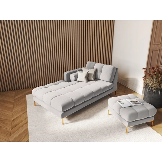 Velvet Chaise Longue Left, "Bali", 1 Seat, 185x102x75 Made in Europe