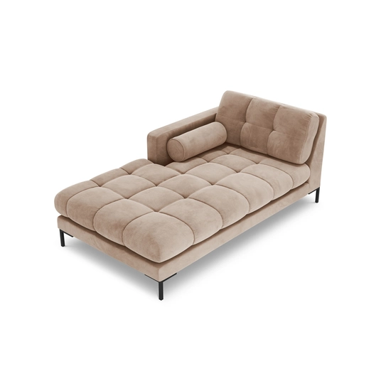 Velvet Chaise Longue Left, "Bali", 1 Seat, 185x102x75 Made in Europe