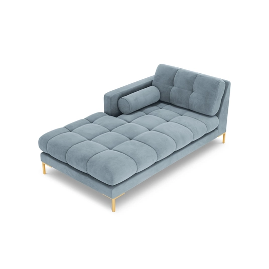 Velvet Chaise Longue Left, "Bali", 1 Seat, 185x102x75 Made in Europe