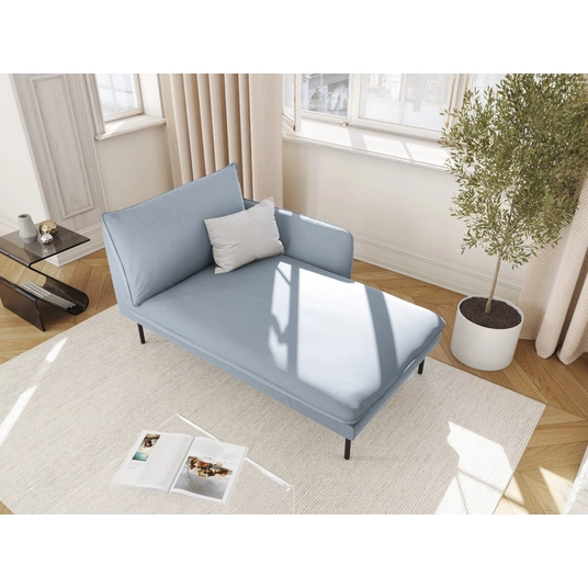 Velvet Chaise Longue Right, "Vienna", 1 Seat, 170x110x95 Made in Europe