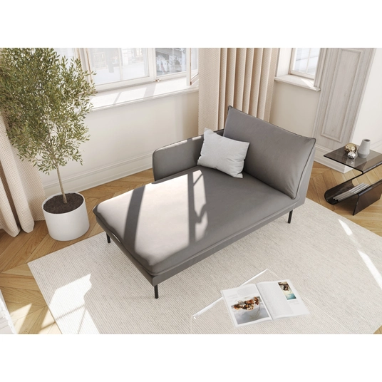 Velvet Chaise Longue Left, "Vienna", 1 Seat, 170x110x95 Made in Europe