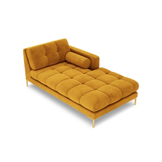 Velvet Chaise Longue Right, "Bali", 1 Seat, 185x102x75 Made in Europe