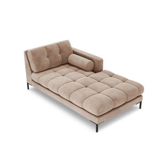Velvet Chaise Longue Right, "Bali", 1 Seat, 185x102x75 Made in Europe