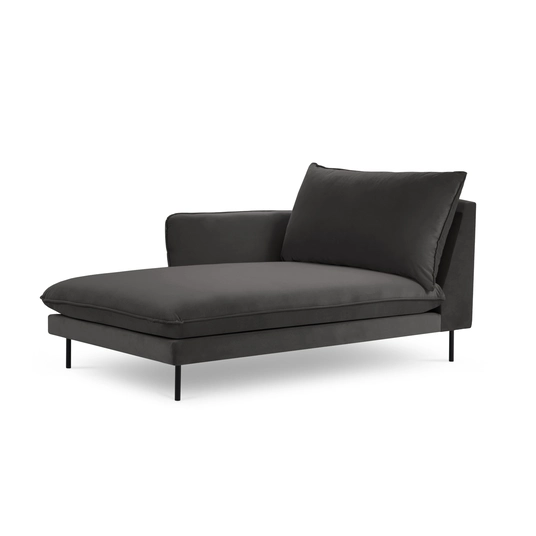 Velvet Chaise Longue Left, "Vienna", 1 Seat, 170x110x95 Made in Europe