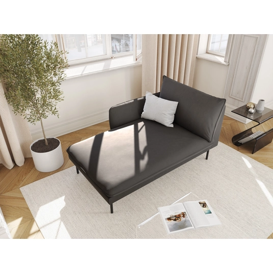 Velvet Chaise Longue Left, "Vienna", 1 Seat, 170x110x95 Made in Europe