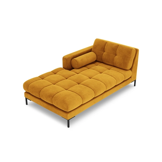 Velvet Chaise Longue Left, "Bali", 1 Seat, 185x102x75 Made in Europe
