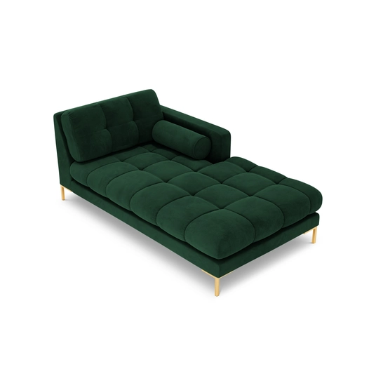 Velvet Chaise Longue Right, "Bali", 1 Seat, 185x102x75 Made in Europe