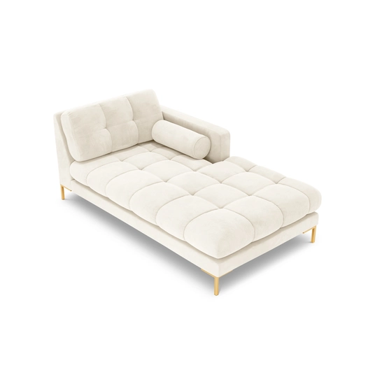 Velvet Chaise Longue Right, "Bali", 1 Seat, 185x102x75 Made in Europe