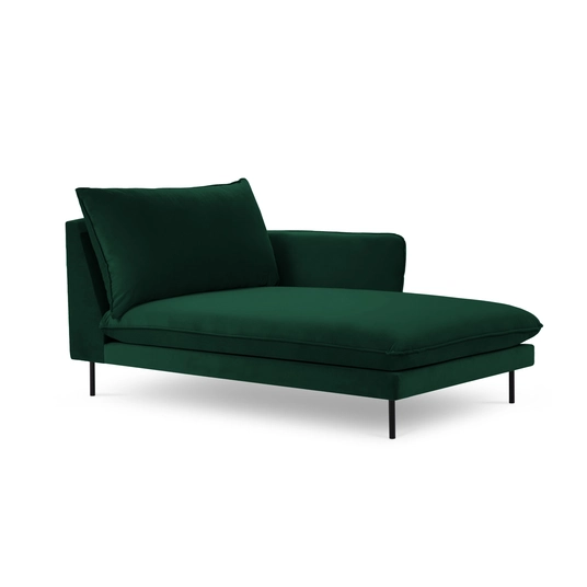 Velvet Chaise Longue Right, "Vienna", 1 Seat, 170x110x95 Made in Europe