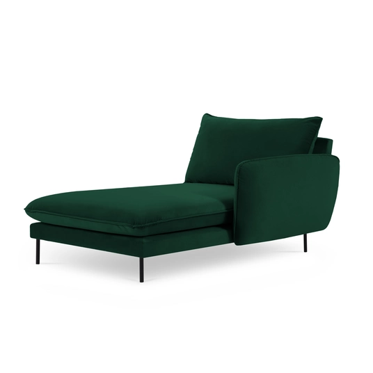 Velvet Chaise Longue Right, "Vienna", 1 Seat, 170x110x95 Made in Europe