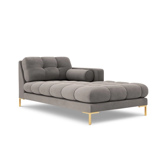 Velvet Chaise Longue Right, "Bali", 1 Seat, 185x102x75 Made in Europe