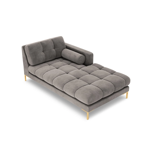 Velvet Chaise Longue Right, "Bali", 1 Seat, 185x102x75 Made in Europe