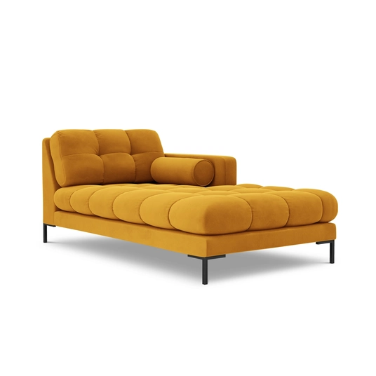 Velvet Chaise Longue Right, "Bali", 1 Seat, 185x102x75 Made in Europe