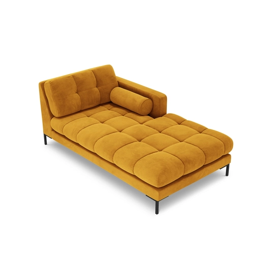 Velvet Chaise Longue Right, "Bali", 1 Seat, 185x102x75 Made in Europe
