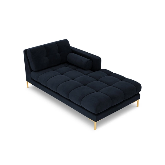 Velvet Chaise Longue Right, "Bali", 1 Seat, 185x102x75 Made in Europe