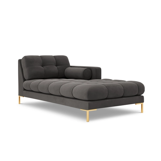 Velvet Chaise Longue Right, "Bali", 1 Seat, 185x102x75 Made in Europe