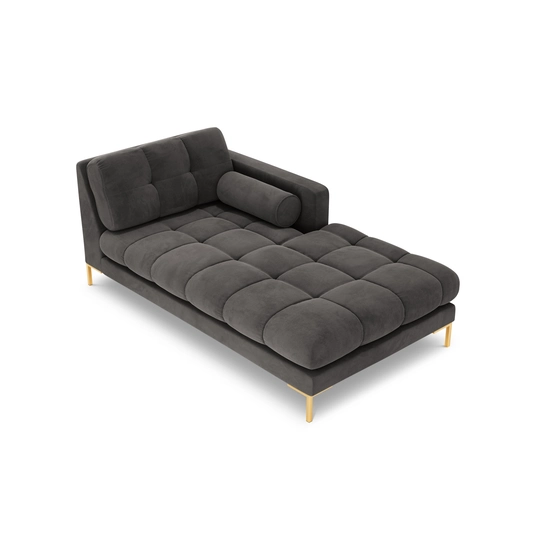 Velvet Chaise Longue Right, "Bali", 1 Seat, 185x102x75 Made in Europe