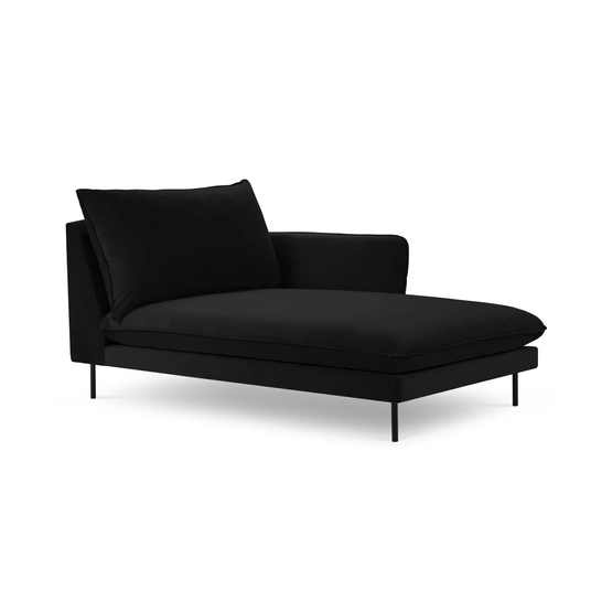 Velvet Chaise Longue Right, "Vienna", 1 Seat, 170x110x95 Made in Europe