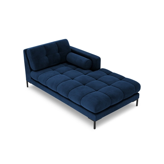 Velvet Chaise Longue Right, "Bali", 1 Seat, 185x102x75 Made in Europe