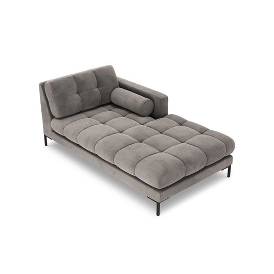 Velvet Chaise Longue Right, "Bali", 1 Seat, 185x102x75 Made in Europe