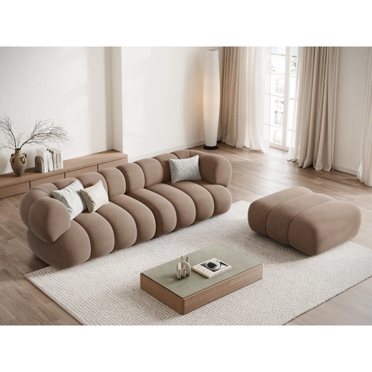 Velvet Pouf, "Koge", 1 Seat, 95x95x40 Made in Europe