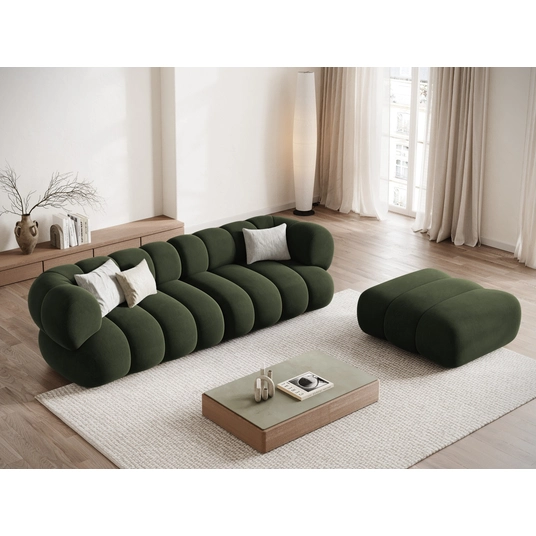 Velvet Pouf, "Koge", 1 Seat, 95x95x40 Made in Europe