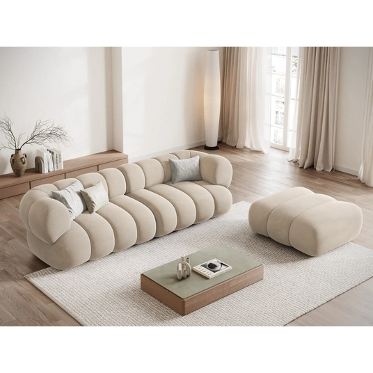 Velvet Pouf, "Koge", 1 Seat, 95x95x40 Made in Europe