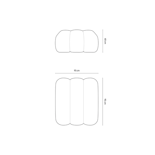 Pouf, "Koge", 1 Seat, 95x95x40 Made in Europe