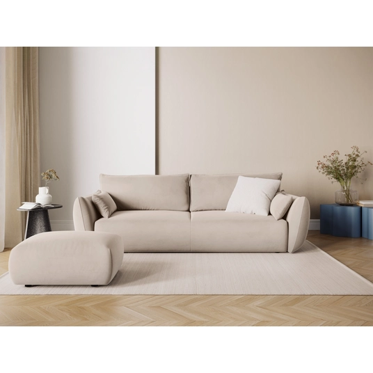 Velvet Pouf, "Matera", 1 Seat, 86x68x40 Made in Europe