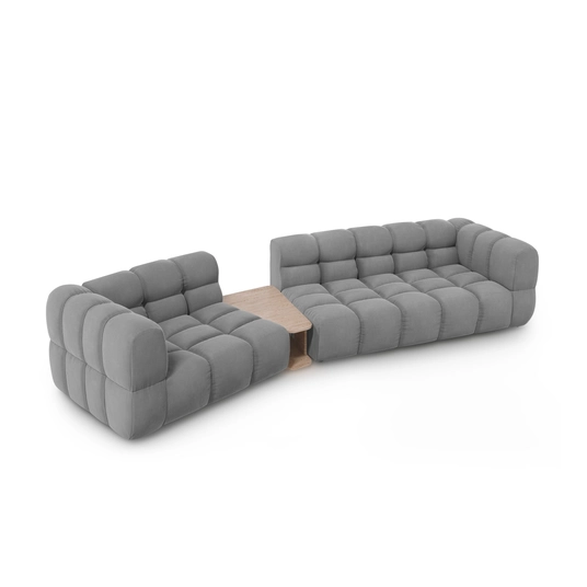Velvet Left Modular Sofa, "Sky", 3 Seats, 353x148x70 Made in Europe
