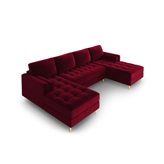 Velvet Panoramic Sofa, "Aspen", 6 Seats, 320x170x90 Made in Europe