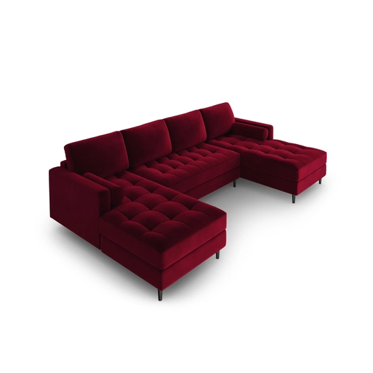 Velvet Panoramic Sofa, "Aspen", 6 Seats, 320x170x90 Made in Europe