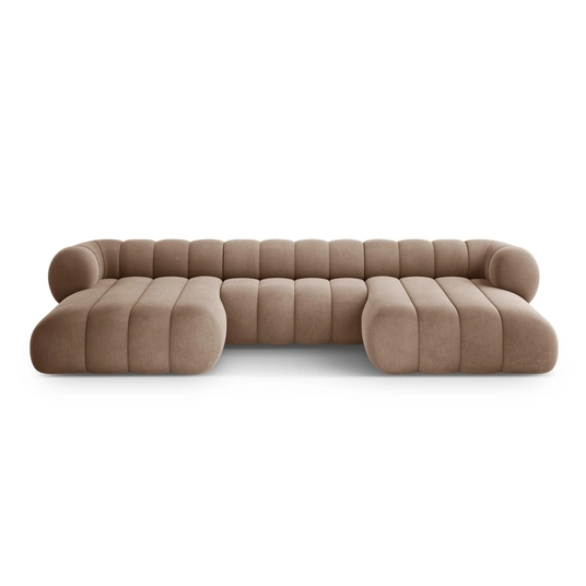 Velvet Panoramic Sofa, "Koge", 6 Seats, 348x165x70 Made in Europe