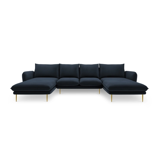 Velvet Panoramic Sofa, "Vienna", 6 Seats, 350x170x95 Made in Europe