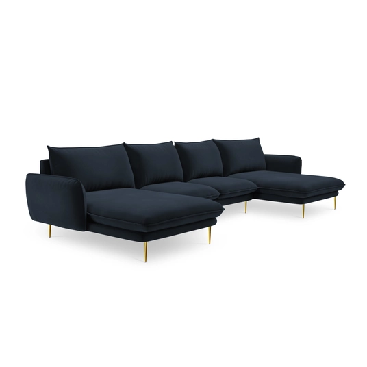 Velvet Panoramic Sofa, "Vienna", 6 Seats, 350x170x95 Made in Europe