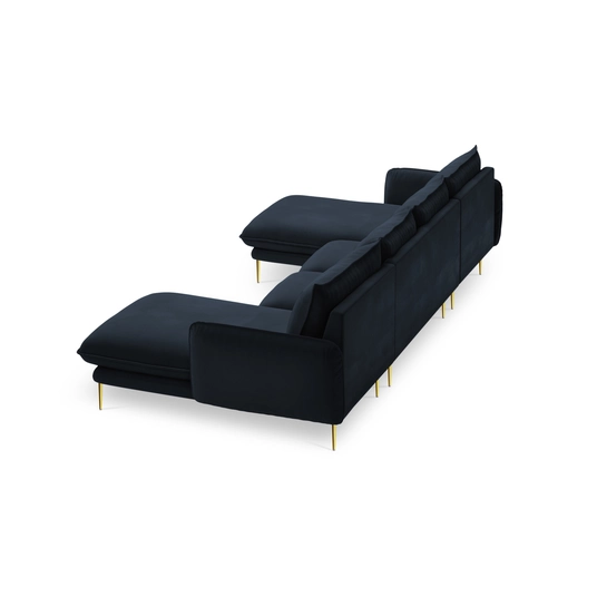 Velvet Panoramic Sofa, "Vienna", 6 Seats, 350x170x95 Made in Europe