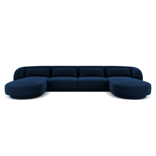 Velvet Panoramic Sofa, "Tulum", 5 Seats, 330x156x70 Made in Europe