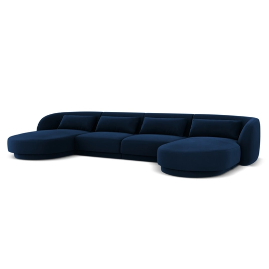 Velvet Panoramic Sofa, "Tulum", 5 Seats, 330x156x70 Made in Europe