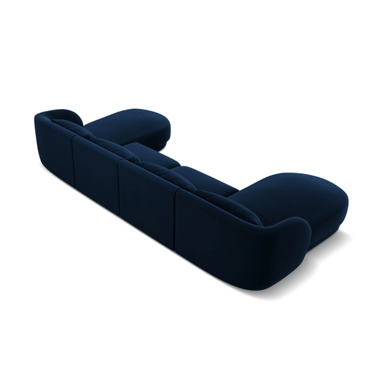 Velvet Panoramic Sofa, "Tulum", 5 Seats, 330x156x70 Made in Europe