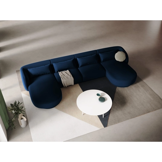 Velvet Panoramic Sofa, "Tulum", 5 Seats, 330x156x70 Made in Europe