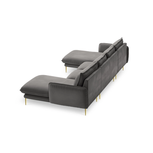 Velvet Panoramic Sofa, "Vienna", 6 Seats, 350x170x95 Made in Europe
