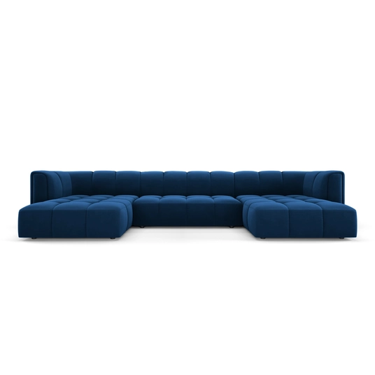 Velvet Panoramic Sofa, "Moritz", 5 Seats, 346x160x70 Made in Europe