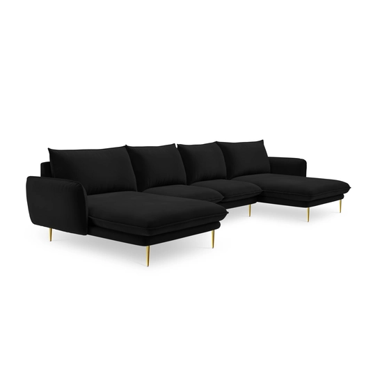 Velvet Panoramic Sofa, "Vienna", 6 Seats, 350x170x95 Made in Europe
