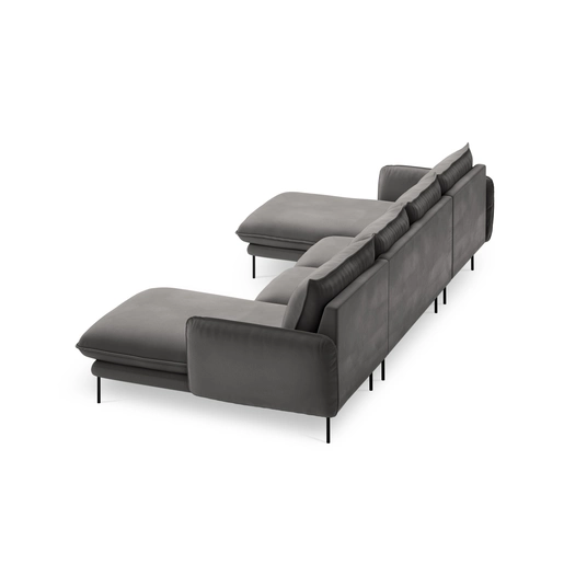 Velvet Panoramic Sofa, "Vienna", 6 Seats, 350x170x95 Made in Europe